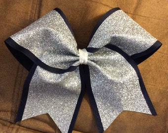 Double layer glitter cheer bow texas size