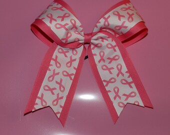 Double Layer Print Grosgrain Cheer bow - Squad discounts - awareness ribbon