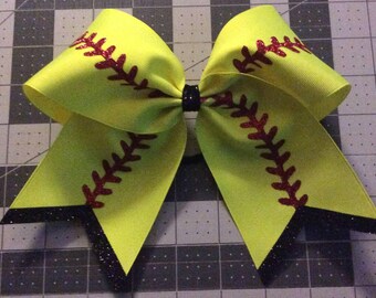 3" Texas Size Cheer bow - softball bow - trimmed ends