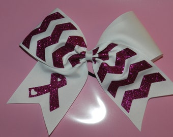 Customizable- 3" Texas Size Cheer bow - Chevron Glitter Flip - team discounts - awareness