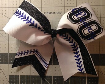 3" Texas Size Cheer bow - softball or baseball personalized