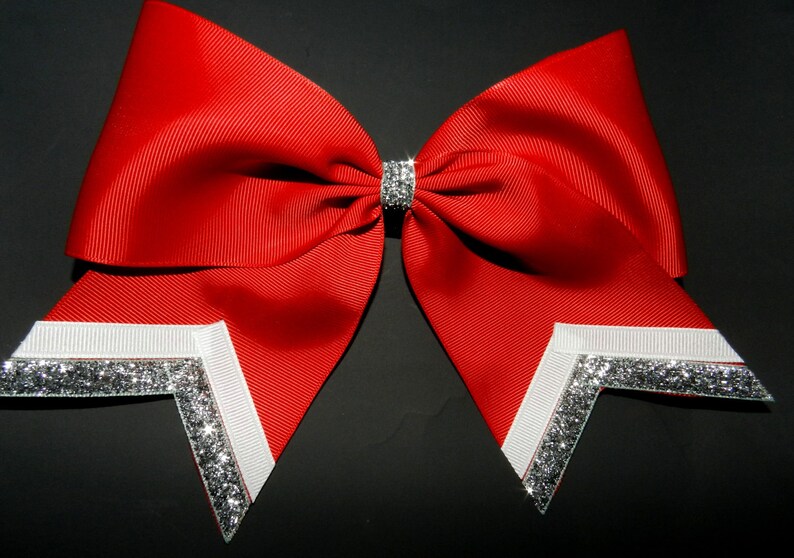 3 Texas Size Cheer bow  single layer  trimed ends  image 1