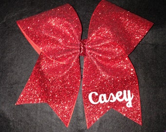 Personalized Solid Glitter Bow