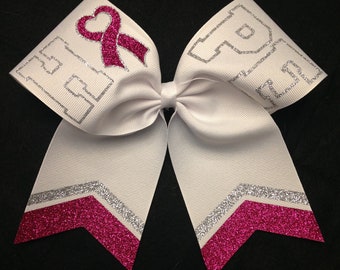 3" Texas Size Cheer bow - single layer - HOPE