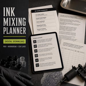 Anleitung zum Mischen von Tattoo-Farben, Arbeitsbuch für Grauwaschungen, Tattoo-Farbtheorie, Cover-up-Planer, PDF-Toolkit für Künstler