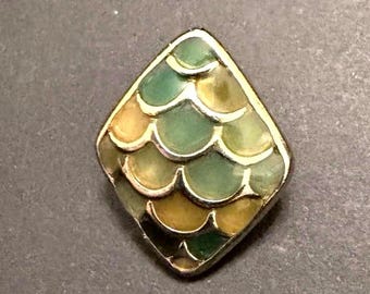 Orecchino singolo, orecchino vintage a clip con motivo a squame di drago di Monet, orecchino di ricambio Monet firmato color oro, gioiello con pendente