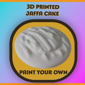 3D Gedruckter Jaffa Kuchen Modell: Malen Sie Ihr eigenes Bastelset (50 mm leere Leinwand)