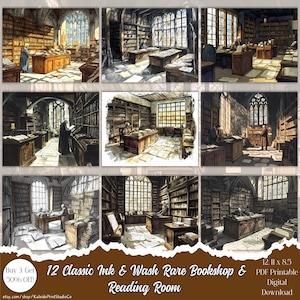 Bookshop Printable| Junk Journal Papers| London Bookshop| Victorian Bookshop Scrapbooking Paper| Reading Journal Papers| Book Nerd|Book Art