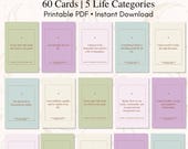 Affirmation Cards Printable PDF | 60 Manifestation Affirmations | Self Love, Money Mindset, Confidence & Success | Digital Download