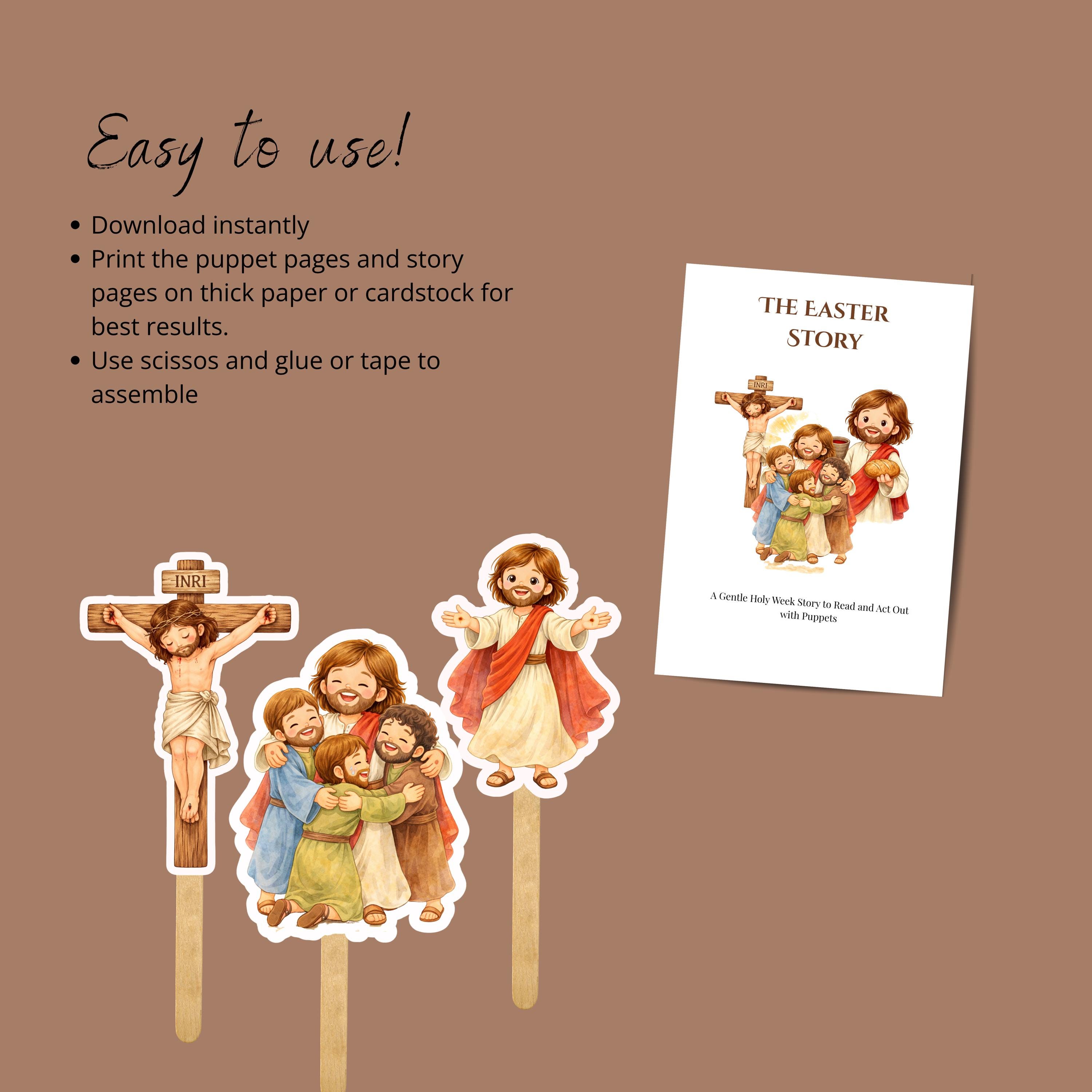 Holy Week Bible Story Puppets for Kids | Jesus Easter Craft | Sunday ...
