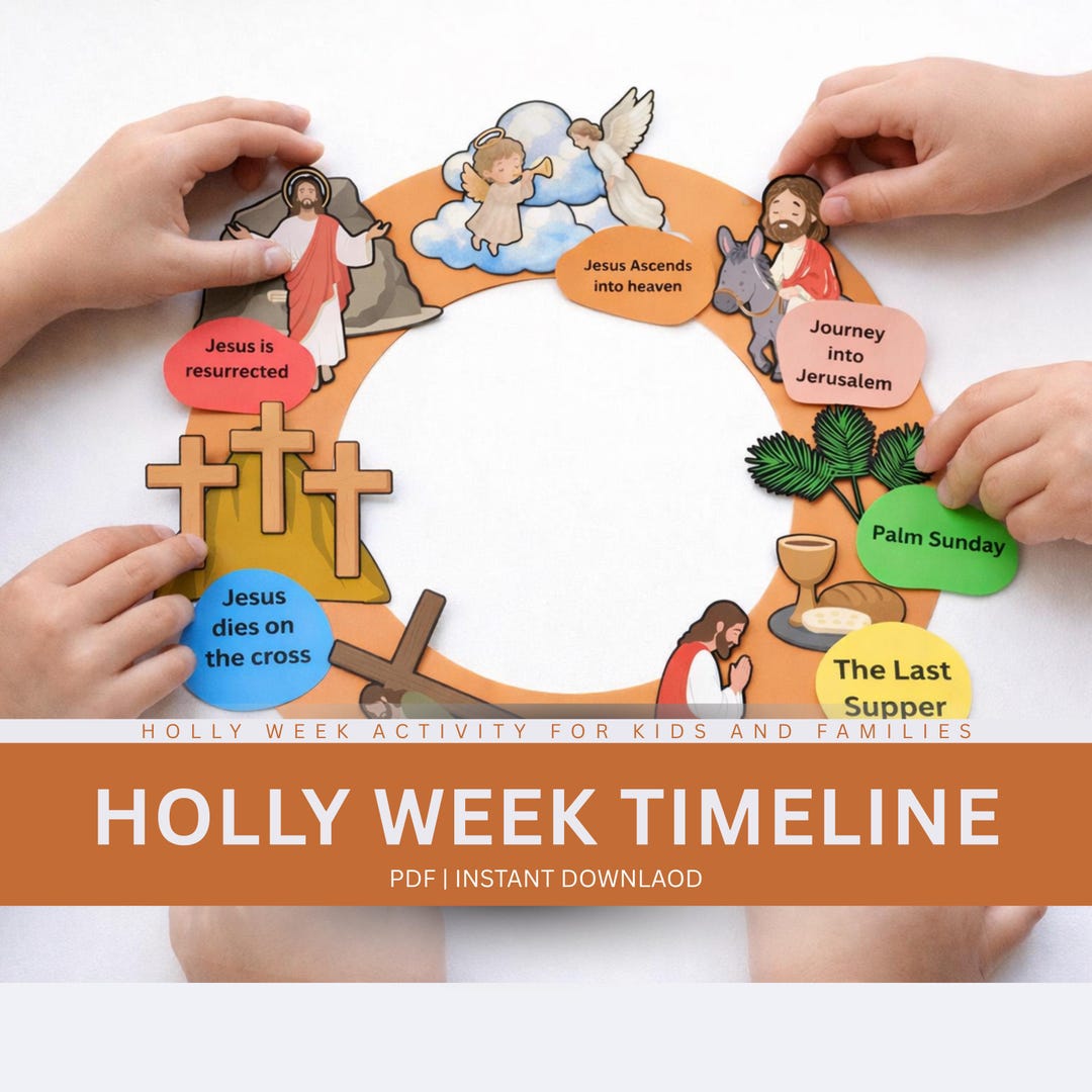 Holy Cycle Holy Week Timeline Craft for Kids | Easter Story Printable | Jesus Life ...