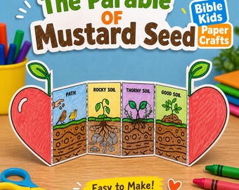 マスタードシードを使った聖書工作プリント（子供向け）｜キリスト教日曜学校｜信仰レッスンアクティビティPDF｜教会学校向けデジタル教材
