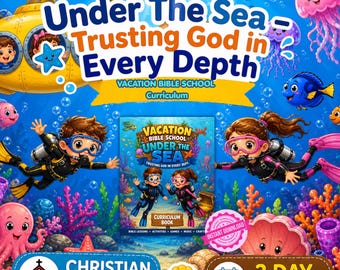 海底をテーマにしたVBSカリキュラム、3日間のレッスンプラン、聖書アクティビティ（子供向け印刷可能）