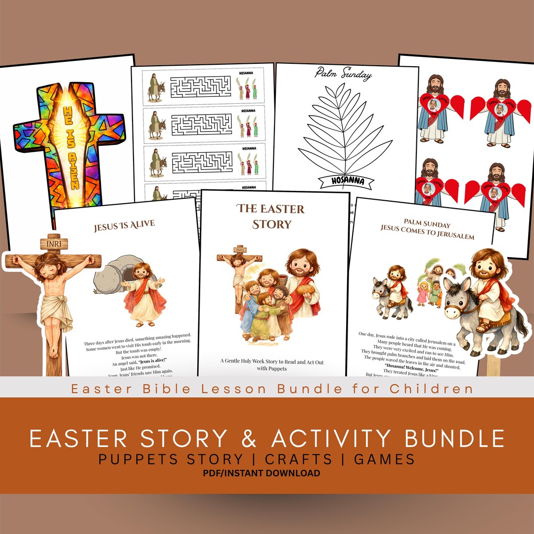 Easter Bible Lesson Bundle for Kids | Easter Story Printable | Holy ...