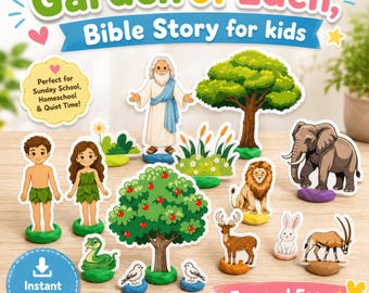 Garden of Eden Bible Craft for Kids Printable | Christian Sunday School Activity | Adam and Eve Story | VBS PDF Download