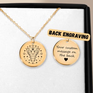 Chinese Zodiac Astrology Sign of The Snake 18k plated stainless steel Coin Necklace