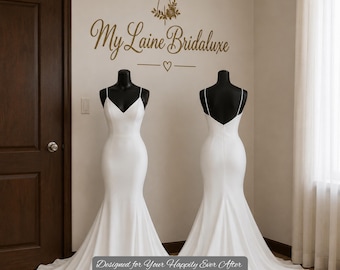 Modern Custom Made Simple Satin Wedding Dress With V-neck Spaghetti Straps Backless Formal Pleated And  Sweep Train Bridal Gown