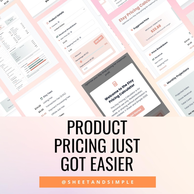 Etsy Pricing Calculator: Etsy Sellers Business Tool (canva) - Etsy