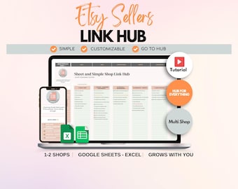Etsy Verkäufer Link-Handbuch: Google Sheets & Excel Shop-Manager (Digitaler Download)