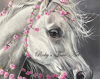Limited Edition Arabian Mare Art Print "Pretty In Pink" By Artist Roby Baer