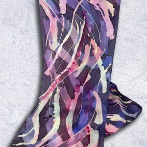 Hand painted silk scarf, one of a kind, gift for woman