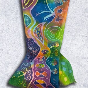 Hand painted silk scarf, one of a kind, gift for woman