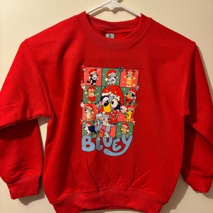 Family Christmas Shirt, Cute Holiday Matching Shirts, Mom Dad Youth Dog Shirts, Cartoon Dog Family Matching Tee, Winter Party Tee, bluey