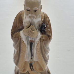 Shiwan (Shekwan) pottery mudman figurine, Confucius, handmade in Guangdong China collectables