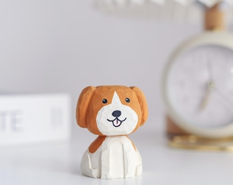 hand carved dog toy wooden dog ornament christmas figurines gifts for kids desktop decorations