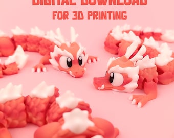 File di stampa 3D del drago articolato: giocattolo Flexi Fidget (STL e 3MF)