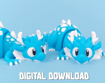 File STL di drago articolato: giocattolo flessibile Fidget per stampa 3D (download digitale)