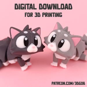 Articulated Cat 3D Print File: Flexi Fidget Toy (STL & 3MF)