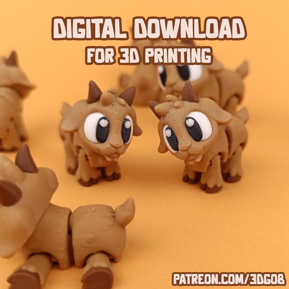 Articulated Goat 3D Print File: Flexi Fidget Toy (STL & 3MF