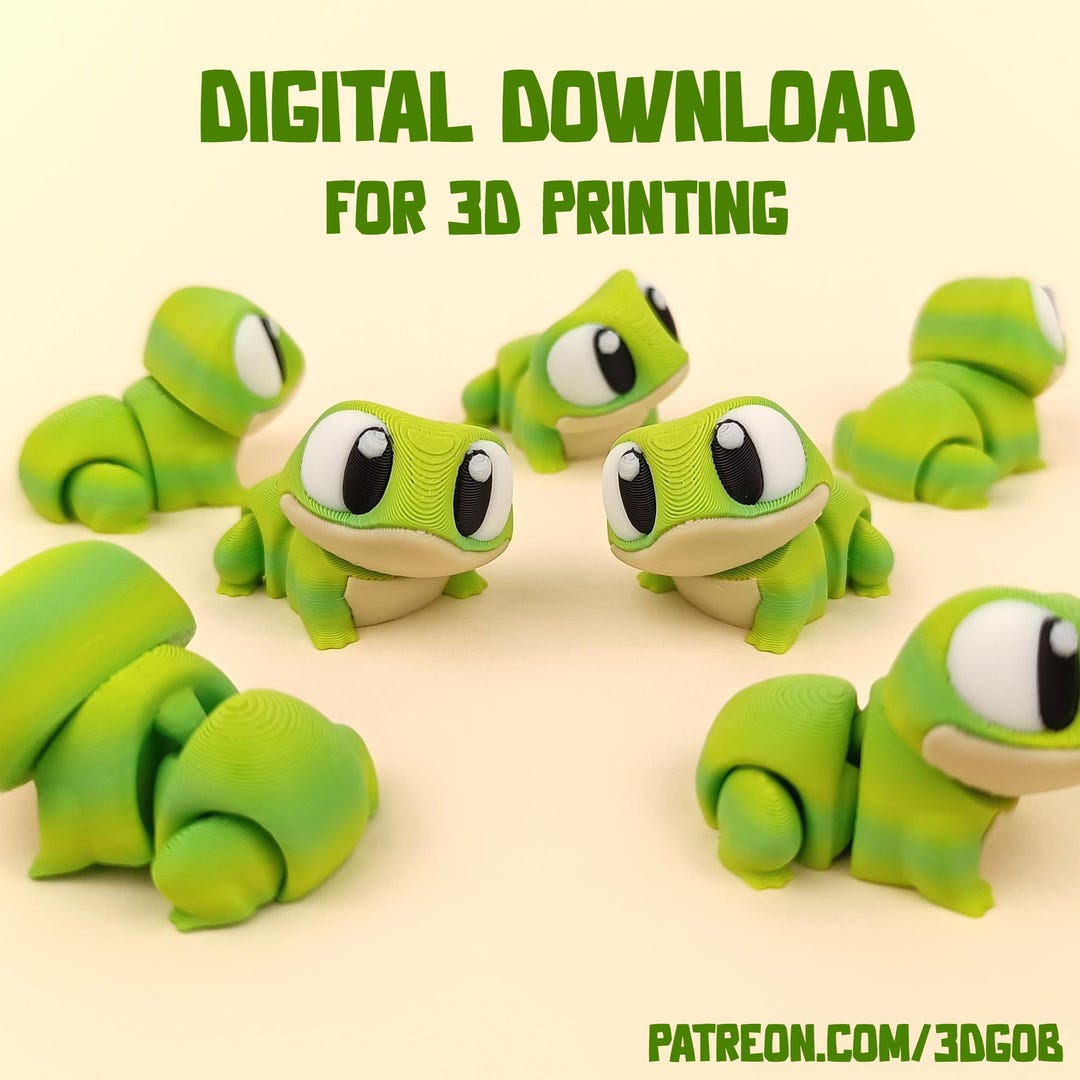 Strawberryfrog Stl Articulated Frog 3D Print STL File: Flexi Fidget Toy (digital Download ...