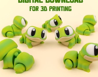 Articulated Frog 3D Print STL File: Flexi Fidget Toy (Digital Download)