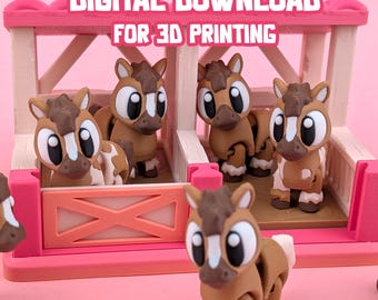 3D Printed Horse Stable: Articulated Flexi Fidget Toy (STL & 3MF File)