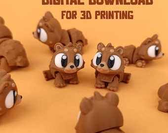 Articulated Bear 3D Print File: Flexi Fidget Toy (STL & 3MF)