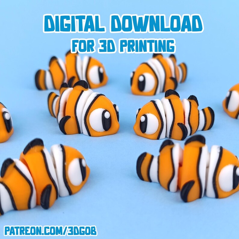 Cute Flexi Tropical Fish, Fishtank STL & 3MF File (digital Download) - Etsy