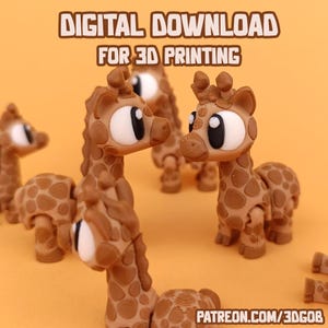 Articulated Giraffe 3D Print File: Flexi Fidget Toy (STL & 3MF Digital Download)