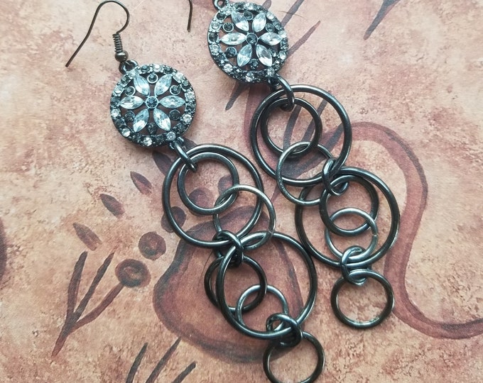 Gunmetal Multi-Hoop Earrings