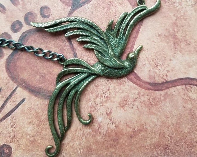 Antique Gold Bird Necklace