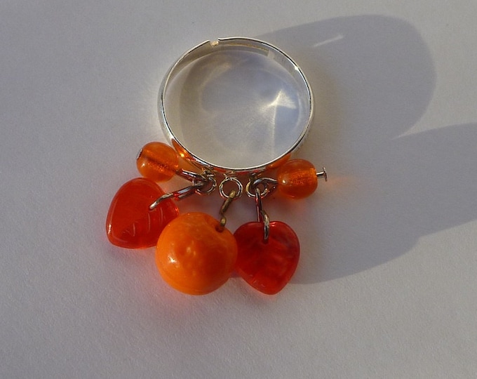 Orange beaded ring