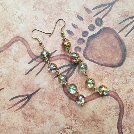 Gold Beaded Earrings Etsy