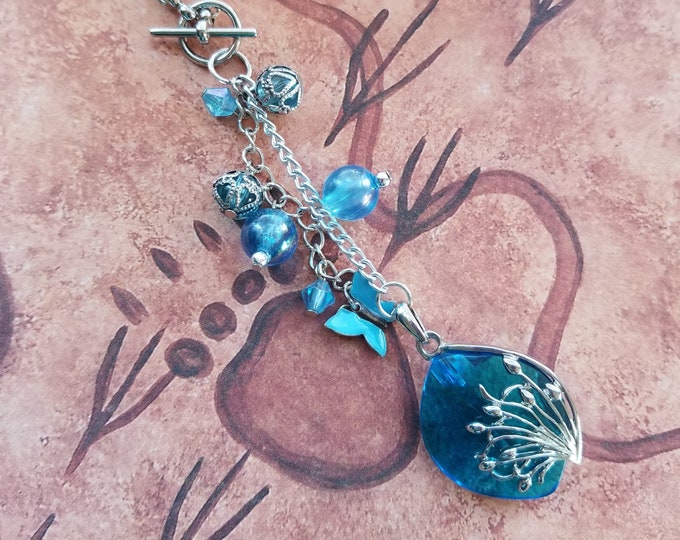 Blue Cluster Charm Necklace
