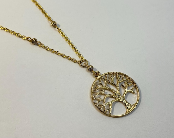 Gold Tree of Life Necklace – Dainty Family Tree Pendant, Nature Inspired Jewelry, Minimalist Spiritual Gift for Her