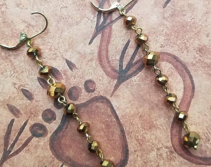 Gold Bead Dangle Earrings