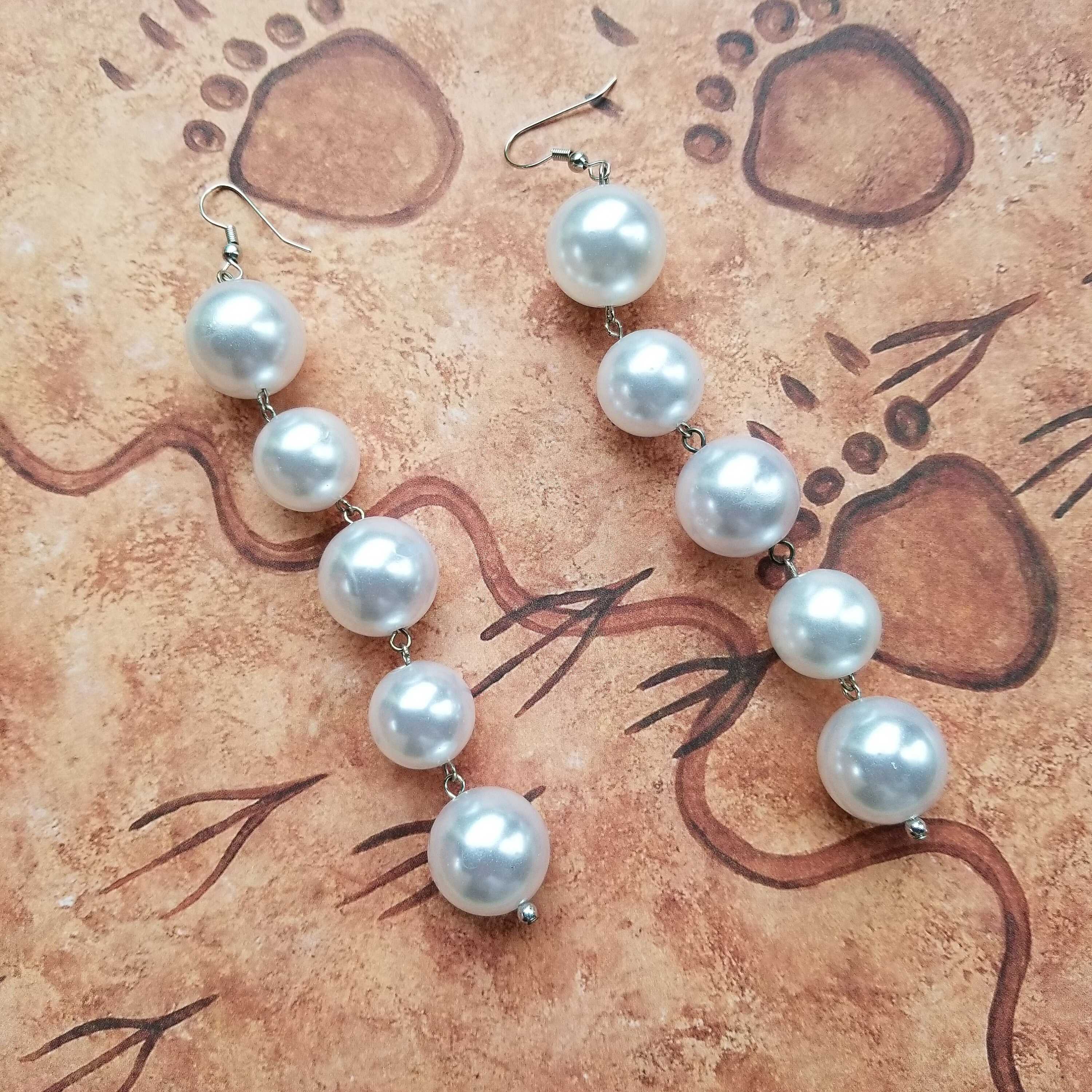 Faux Pearl Earrings Etsy