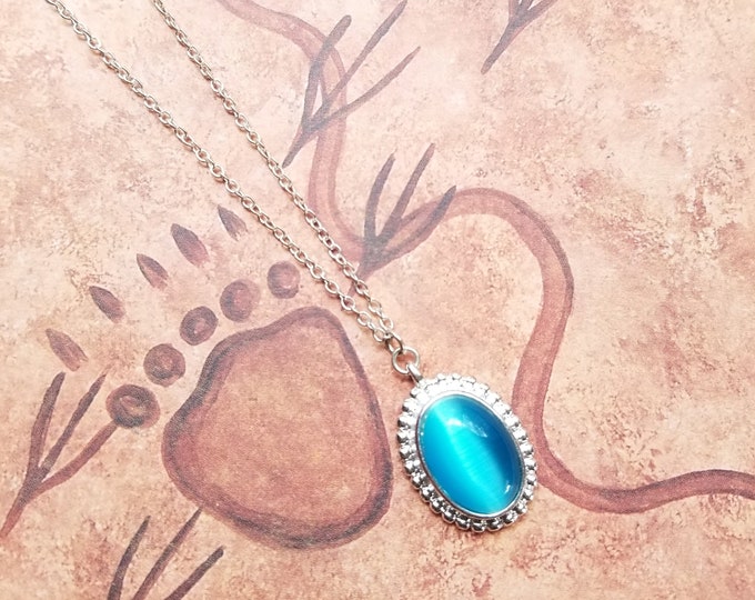 Blue and Silver Pendant Necklace