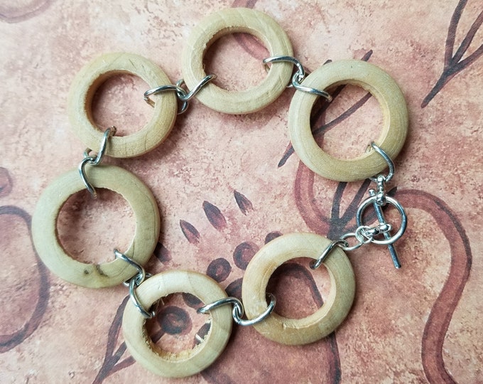 Wooden Bracelet with Toggle