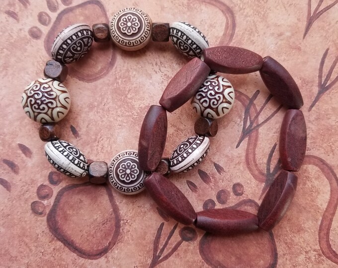 Wood Beaded Bracelet Set